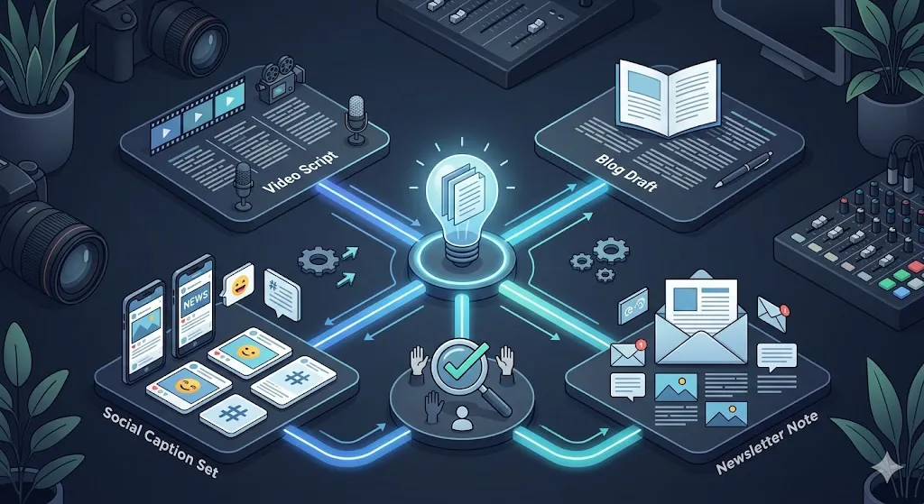 AI content repurposing workflow for turning one idea into multiple useful outputs